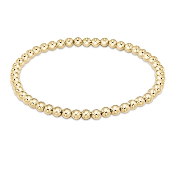 Gold Beaded Bracelet 4mm - Picture 3 of 4